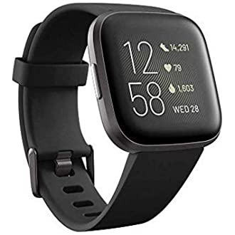 Fitbit Versa 2 Health and Fitness Smartwatch with Heart Rate, Music, Alexa Built-In, Sleep and Swim Tracking, Black…